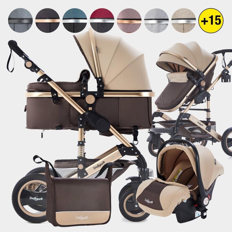 Daliya® BAMBIMO 3in1 Kinderwagen & Buggy mit Babyschale (Farbauswahl)