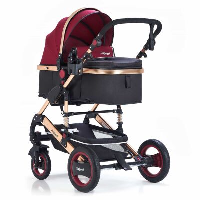 Daliya® BAMBIMO 3in1 Kinderwagen & Buggy mit Babyschale (Bordeaux-Rot)