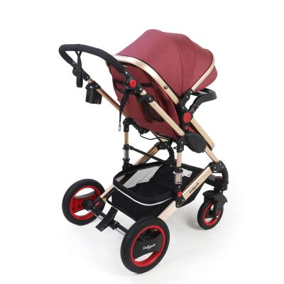 Daliya® BAMBIMO 3in1 Kinderwagen & Buggy mit Babyschale (Elegance-Rot)