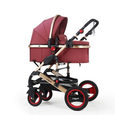 Daliya® BAMBIMO 3in1 Kinderwagen & Buggy mit Babyschale (Elegance-Rot)