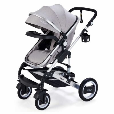Daliya® BAMBIMO 3in1 Kinderwagen & Buggy mit Babyschale (Elegance-Grau)