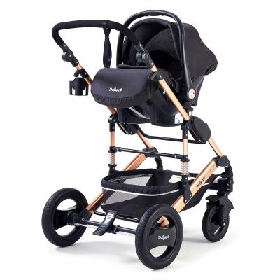 Daliya® BAMBIMO 3in1 Kinderwagen & Buggy mit Babyschale (Schwarz Gold)