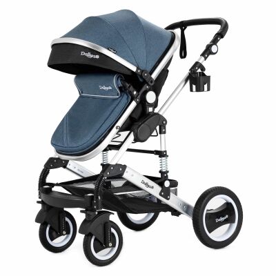Daliya® BAMBIMO 3in1 Kinderwagen & Buggy mit Babyschale (Blau)