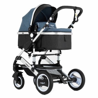 Daliya® BAMBIMO 3in1 Kinderwagen & Buggy mit Babyschale (Blau)