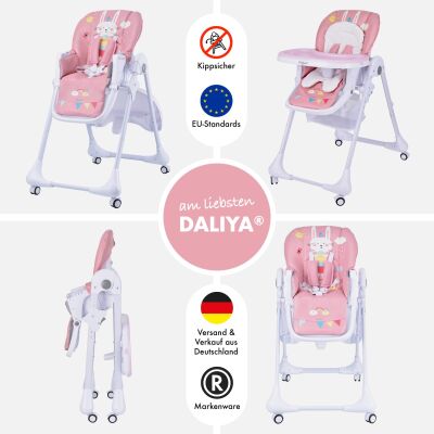 Daliya® SITONMI 3in1 Kinderhochstuhl & Babyliege (Rosa)
