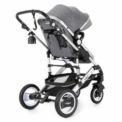 Daliya® BAMBIMO 3in1 Kinderwagen & Buggy mit Babyschale (Grau mit Kontrast-Nähten)