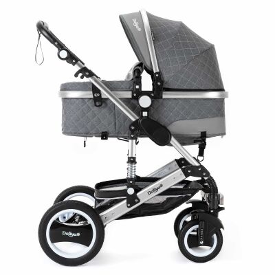 Daliya® BAMBIMO 3in1 Kinderwagen & Buggy mit Babyschale (Grau mit Kontrast-Nähten)