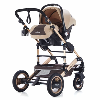 BAMBIMO Kinderwagen 3in1 (ein Daliya® refurbished Produkt Braun - Gold)