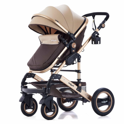 BAMBIMO Kinderwagen 3in1 (ein Daliya® refurbished Produkt Braun - Gold)