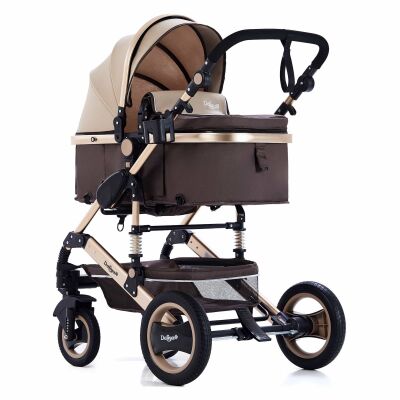 BAMBIMO Kinderwagen 3in1 (ein Daliya® refurbished Produkt Braun - Gold)