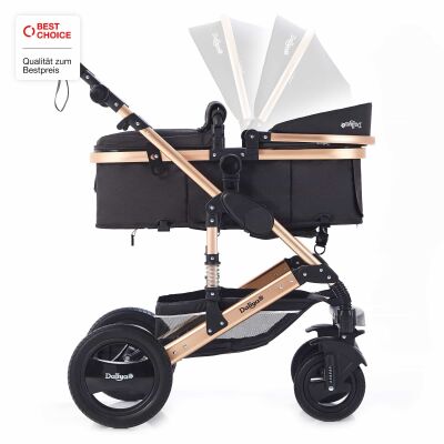 BAMBIMO Kinderwagen 3in1 (ein Daliya® refurbished Produkt Schwarz-Gold)