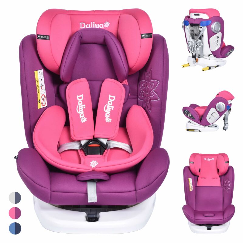 Daliya® Sedion Kinderautositz Isofix SIP 360° 0-36KG Gruppe 0+ / I / II / III - Pink