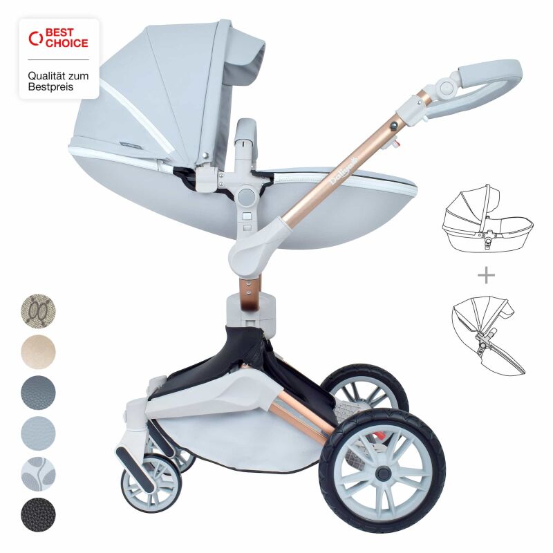 Daliya® TURNIYO 2in1 Kinderwagen 360°drehbar (Grau)