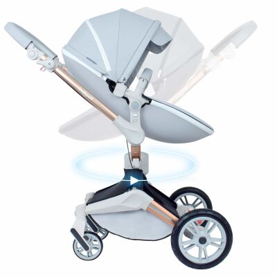 Daliya® TURNIYO 2in1 Kinderwagen 360°drehbar (Grau)