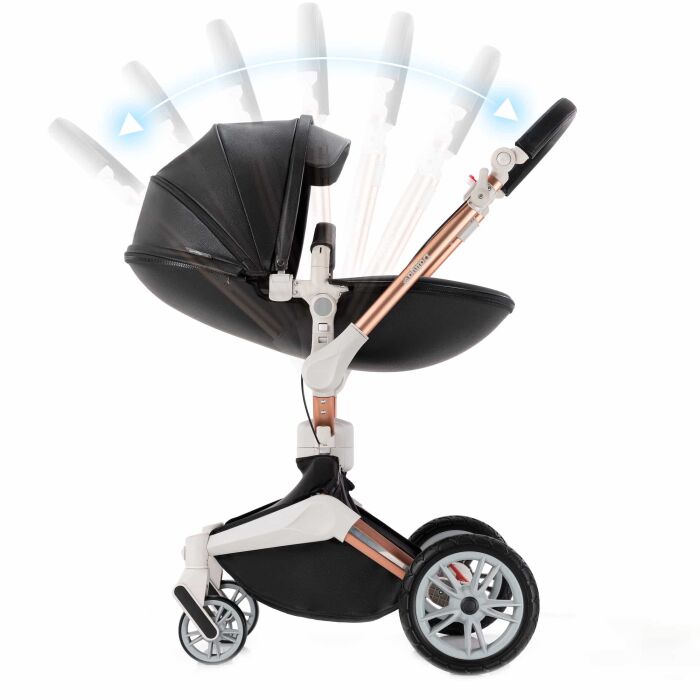 Daliya® TURNIYO 2in1 Kinderwagen 360°drehbar (Schwarz)