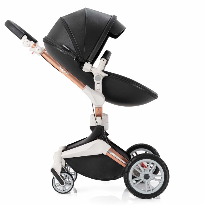 Daliya® TURNIYO 2in1 Kinderwagen 360°drehbar (Schwarz)