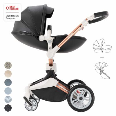 Daliya® TURNIYO 2in1 Kinderwagen 360°drehbar (Schwarz)