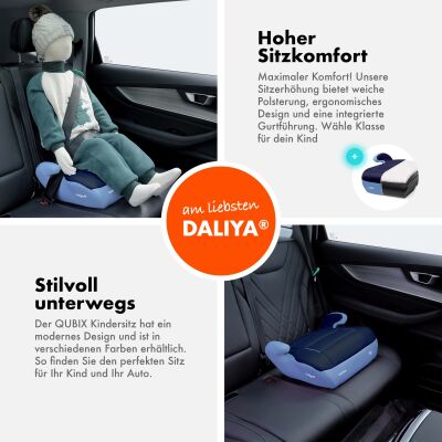 Daliya® QUBIX Kindersitzerhöhung I-Size (Hellblau - Dunkelblau)