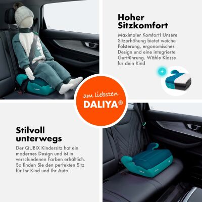 Daliya® QUBIX Kindersitzerhöhung I-Size (Türkis - Blau)