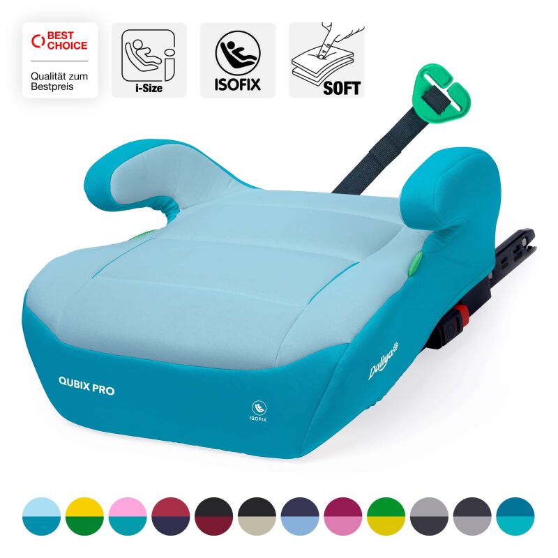 Daliya® QUBIX PRO Kindersitzerhöhung Isofix und I-Size (Blau - Hellblau)