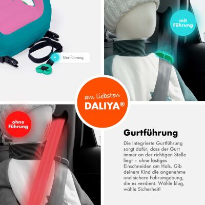 Daliya® QUBIX PRO Kindersitzerhöhung Isofix und I-Size (Türkis - Rosa)