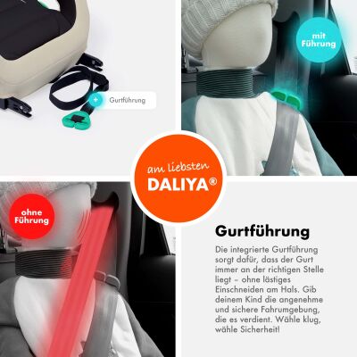 Daliya® QUBIX PRO Kindersitzerhöhung Isofix und I-Size (Beige - Schwarz)