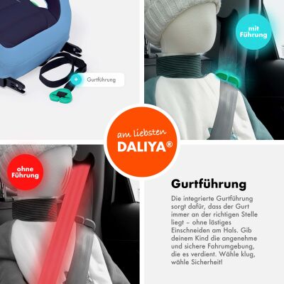 Daliya® QUBIX PRO Kindersitzerhöhung Isofix und I-Size (Hellblau - Dunkelblau)