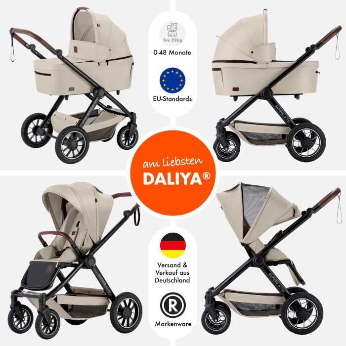 Daliya® ALPINO 2in1 Buggy & Kinderwagen (Beige)