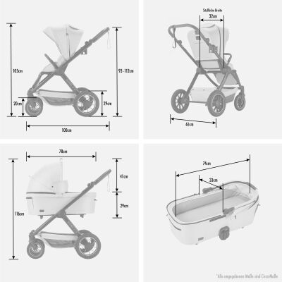 Daliya® ALPINO 2in1 Buggy & Kinderwagen (Türkis)