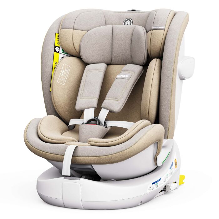 ROTAZIONE I-Size Kindersitz 360° drehbar – Beige | I-Size, ISOFIX, Melange-Stoff