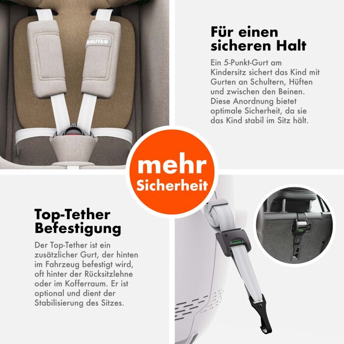 ROTAZIONE I-Size Kindersitz 360° drehbar – Beige | I-Size, ISOFIX, Melange-Stoff