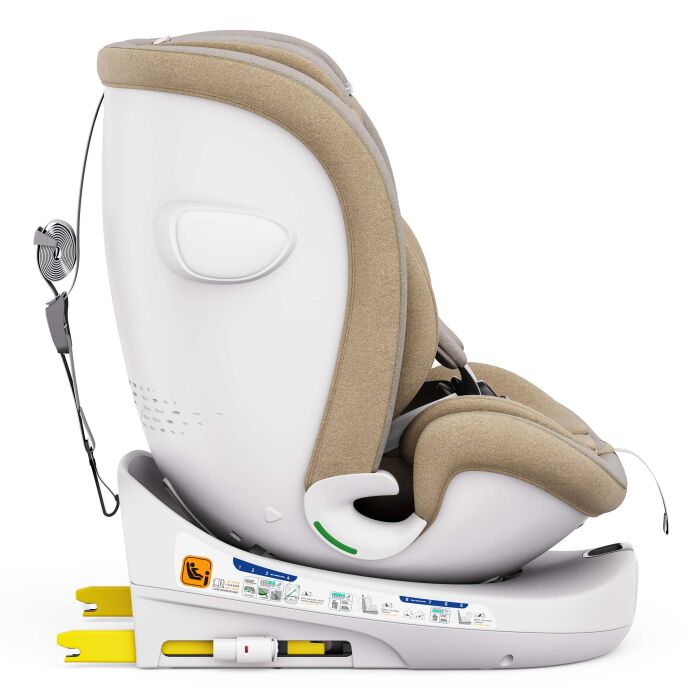 ROTAZIONE I-Size Kindersitz 360° drehbar – Beige | I-Size, ISOFIX, Melange-Stoff