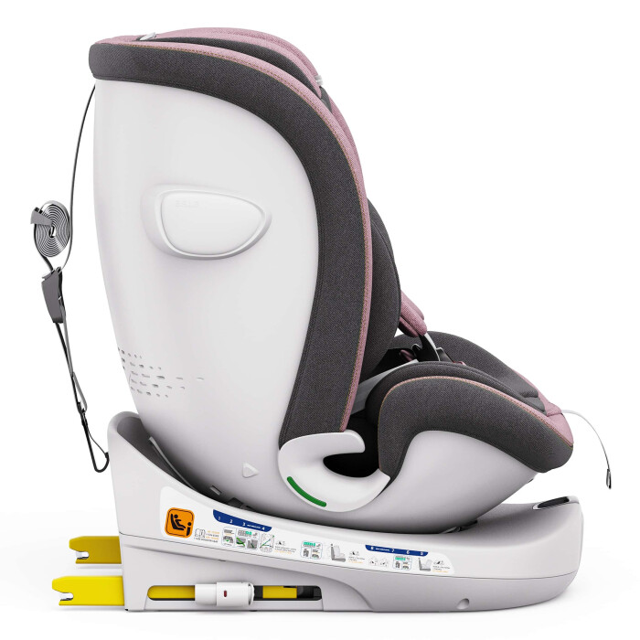 ROTAZIONE I-Size Kindersitz 360° drehbar – Rosa | I-Size, ISOFIX, Weicher Melange-Stoff