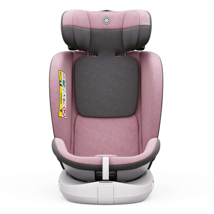 ROTAZIONE I-Size Kindersitz 360° drehbar – Rosa | I-Size, ISOFIX, Weicher Melange-Stoff