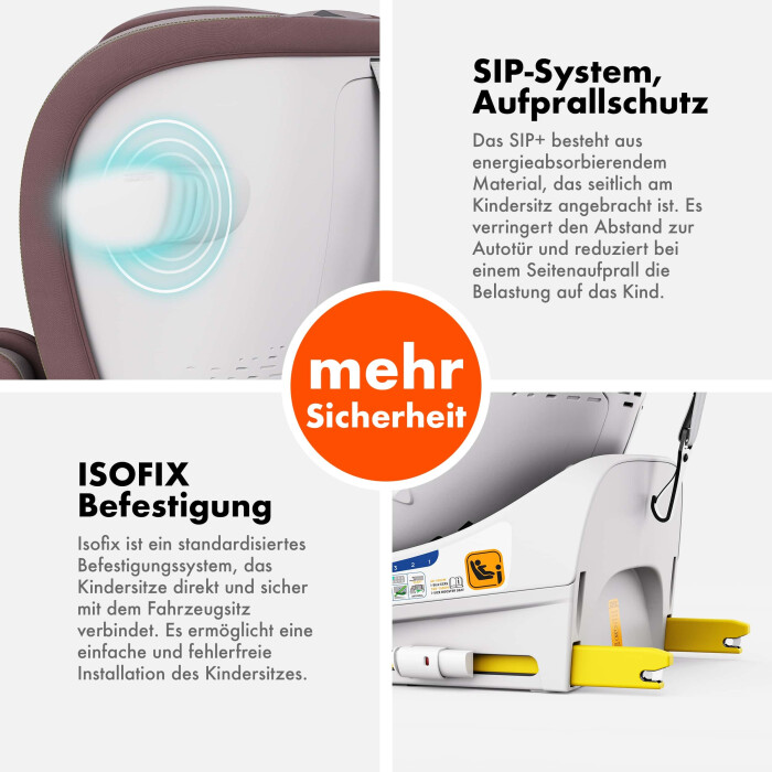 ROTAZIONE I-Size Kindersitz 360° drehbar – Pastellrosa | I-Size, ISOFIX, Eleganz & Sicherheit