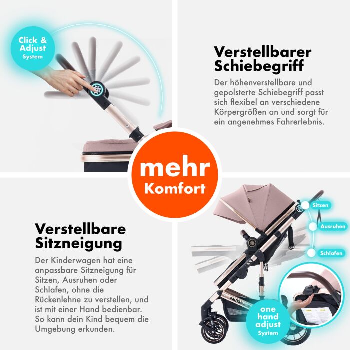 Daliya® NEOMOVE 3in1 Kinderwagen & Buggy (Farbauswahl)