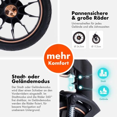 Daliya® NEOMOVE 3in1 Kinderwagen & Buggy (Schwarz-Braun)