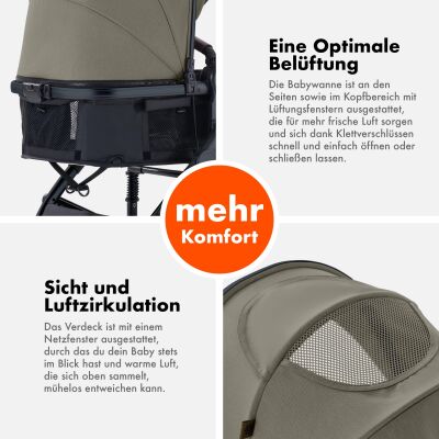 Daliya® NEOMOVE 3in1 Kinderwagen & Buggy (Schwarz-Braun)