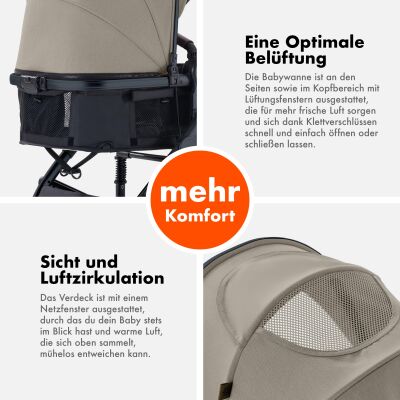 Daliya® NEOMOVE 3in1 Kinderwagen & Buggy (Schwarz-Beige)