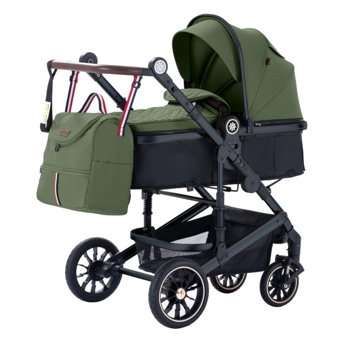 Daliya® NEOMOVE 3in1 Kinderwagen & Buggy (Schwarz-Olivgrün)