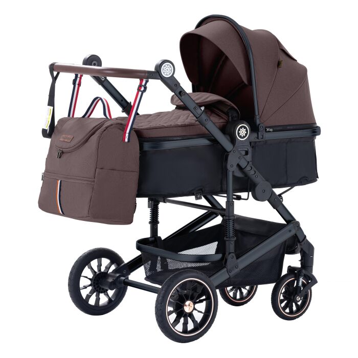 Daliya® NEOMOVE 3in1 Kinderwagen & Buggy (Schwarz-Weinrot)