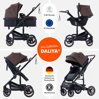 Daliya® NEOMOVE 3in1 Kinderwagen & Buggy (Schwarz-Weinrot)