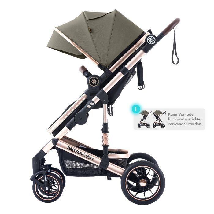 Daliya® NEOMOVE 3in1 Kinderwagen & Buggy (Gold-Braun)