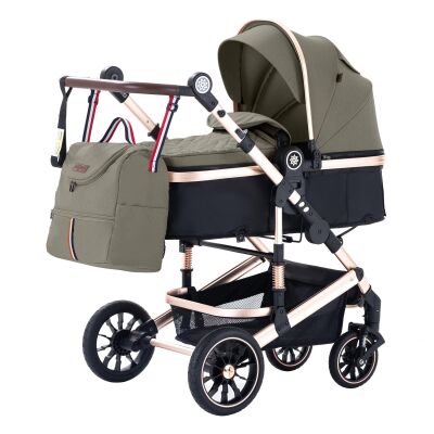 Daliya® NEOMOVE 3in1 Kinderwagen & Buggy (Gold-Braun)