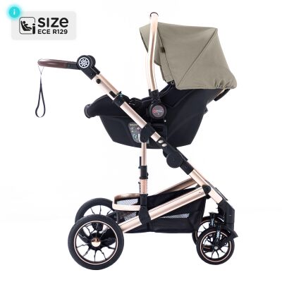 Daliya® NEOMOVE 3in1 Kinderwagen & Buggy (Gold-Beige)