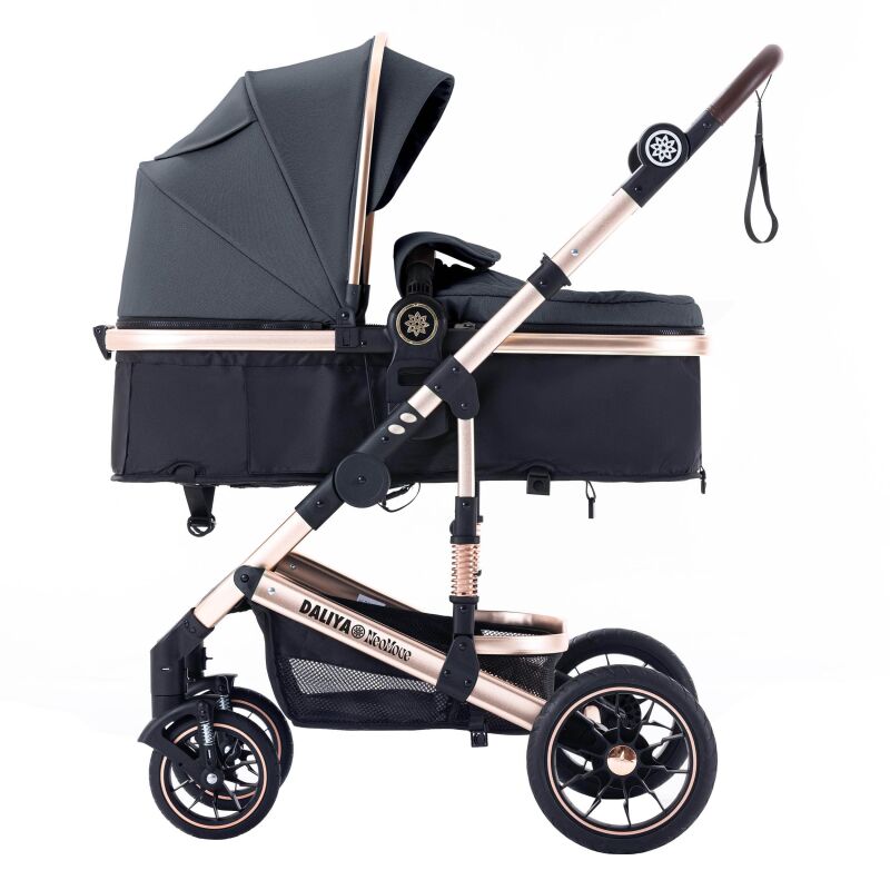 Daliya® NEOMOVE 3in1 Kinderwagen & Buggy (Gold-Dunkelgrau)