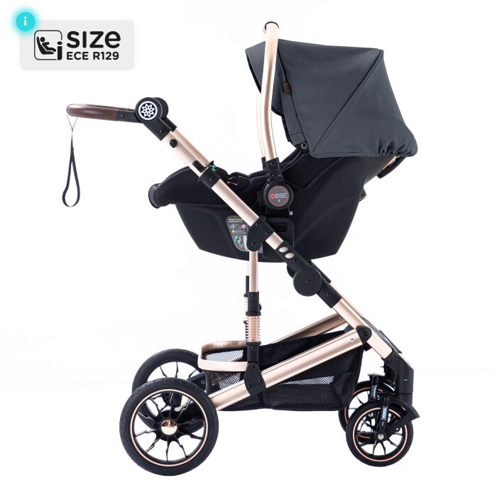 Daliya® NEOMOVE 3in1 Kinderwagen & Buggy (Gold-Dunkelgrau)