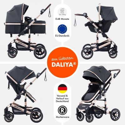 Daliya® NEOMOVE 3in1 Kinderwagen & Buggy (Gold-Dunkelgrau)