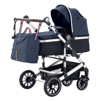 Daliya® NEOMOVE 3in1 Kinderwagen & Buggy (Silber-Blau)