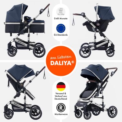 Daliya® NEOMOVE 3in1 Kinderwagen & Buggy (Silber-Blau)